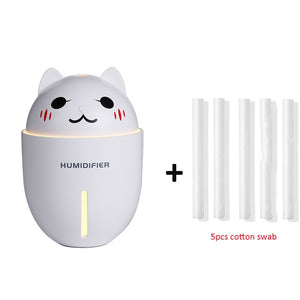3 in 1 320ML USB Air Humidifier Ultrasonic Cool-Mist Adorable Pet Mini Humidifier With LED Light Mini USB Fan