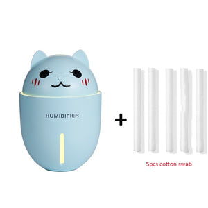 3 in 1 320ML USB Air Humidifier Ultrasonic Cool-Mist Adorable Pet Mini Humidifier With LED Light Mini USB Fan