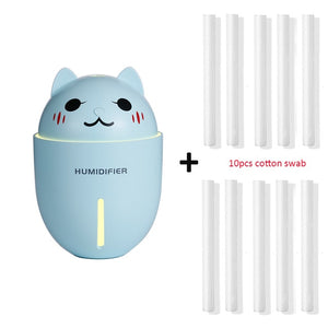 3 in 1 320ML USB Air Humidifier Ultrasonic Cool-Mist Adorable Pet Mini Humidifier With LED Light Mini USB Fan