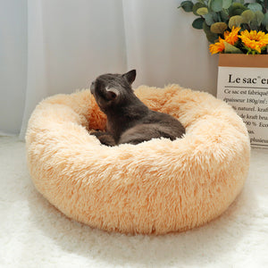 Long Plush Cat Bed House Soft Round Cat Bed Winter Pet Dog Cushion Mats For Small Dogs Cats Nest Warm Puppy Kennel 50/60/70cm
