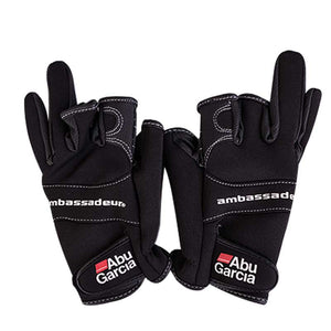 Leather gloves for fishing glove three figner