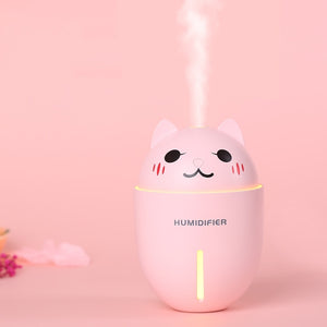 3 in 1 320ML USB Air Humidifier Ultrasonic Cool-Mist Adorable Pet Mini Humidifier With LED Light Mini USB Fan