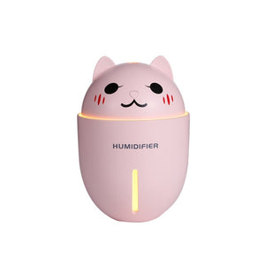 3 in 1 320ML USB Air Humidifier Ultrasonic Cool-Mist Adorable Pet Mini Humidifier With LED Light Mini USB Fan